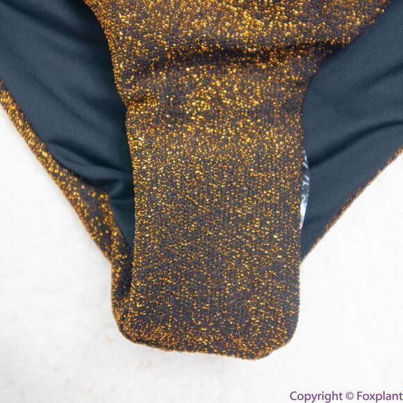 NEW It's Now Cool Gathered Tie Pant bikini Lurex,‎ M - Picture 5 of 13